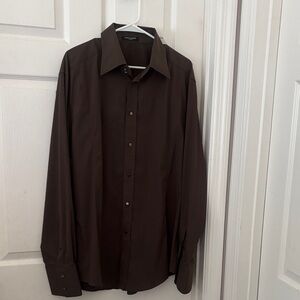 Versace Dark Brown Dress Shirt